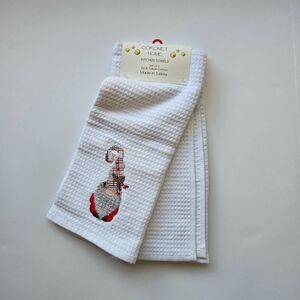 Christmas Kitchen Towels Gnome Plaid Holiday Yuletide Winter Linens